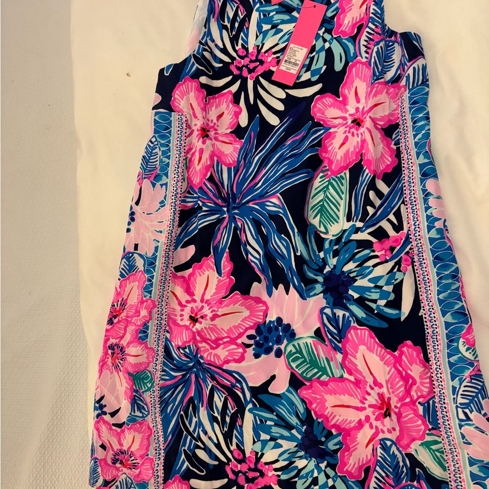 Lilly Pulitzer Vibrant Pink and Blue Floral Top